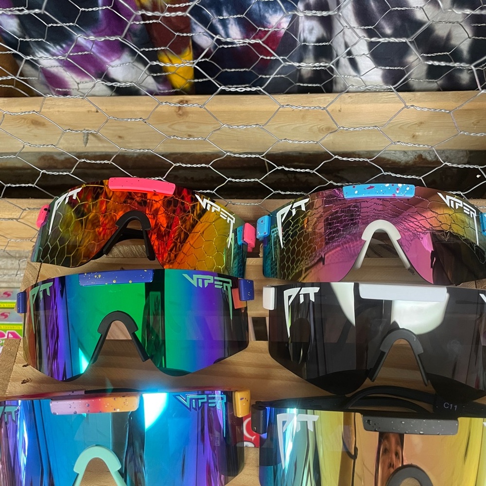 Viper Pit Shield Sport Visor Sunglasses with Blue Green Mirrored Lens - Picture 5 of 5